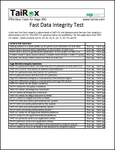 Fast Data Integrity Test