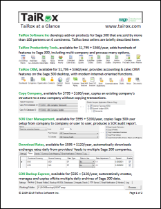 TaiRox at a Glance